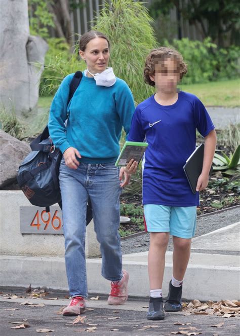 Natalie Portmans Son Aleph Shows Off Curly Hair As She Picks Him Up