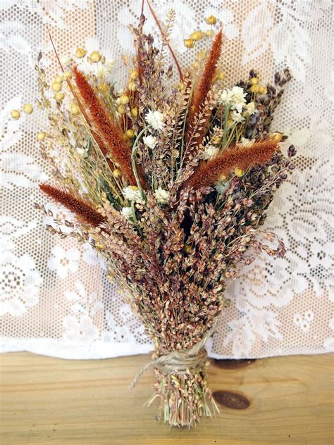PRIMITIVE HARVEST Bridesmaid Dried Flower Bouquet - For a Rustic ...