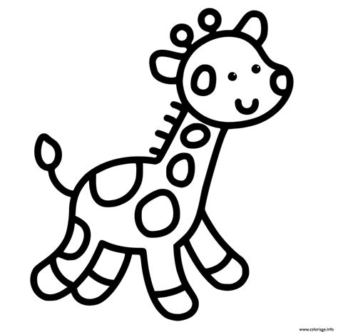 Coloriage Girafe Maternelle Bebe Facile