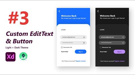 Custom Edit Text And Button Modern Login Screen Ui Design Part 3