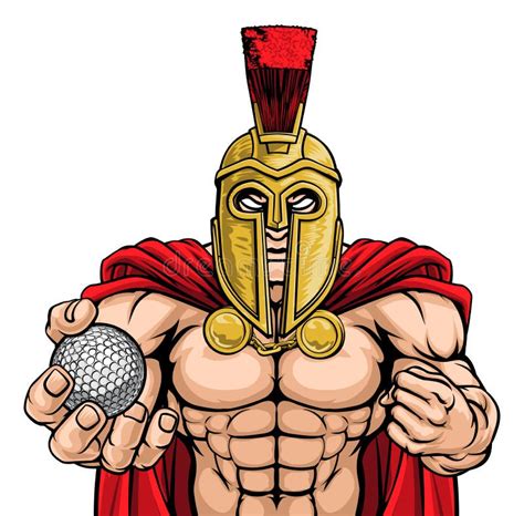 Spartan Trojan Golf Sports Mascot Illustrazione Vettoriale
