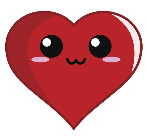Adorable Red Heart Cartoon Emoji Happy Vinyl Decal Sticker Shinobi