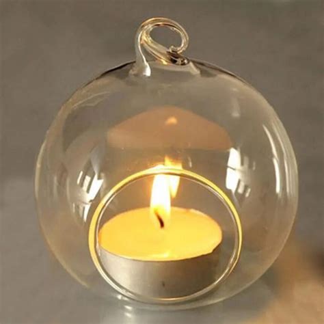 Hanging Glass Tealight Holder Globes Terrarium Wedding Candle Holder