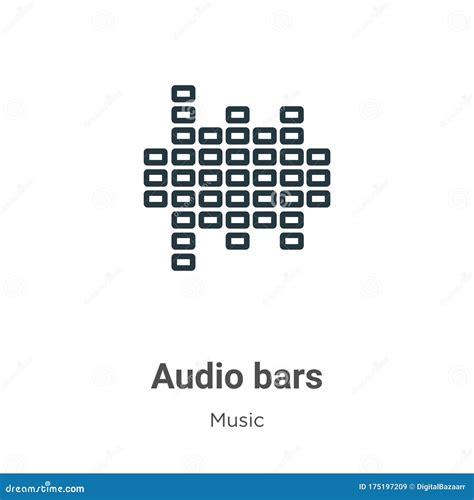 Audio Bars Outline Vector Icon Thin Line Black Audio Bars Icon Flat