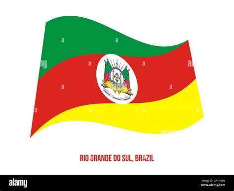 Rio Grande Do Sul Flag Waving Vector Illustration On White Background
