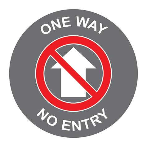 One Way No Entry Floor Graphic 400mm Dia Rsis
