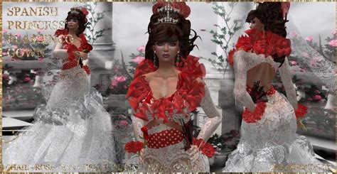 Second Life Marketplace Sensual Spanish Princess Flamenco Gown Red