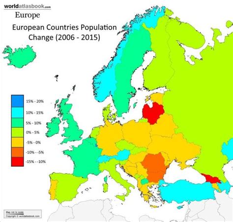 European Countries Population Change 2006 2015 Maps On The Web