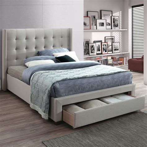 Kingston Oat White Queen Bed With Storage