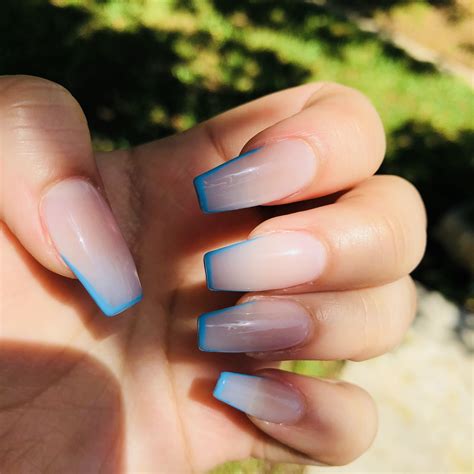 31 Blue Fanned Out Nails Pics Acrylic Fall Nail Designs
