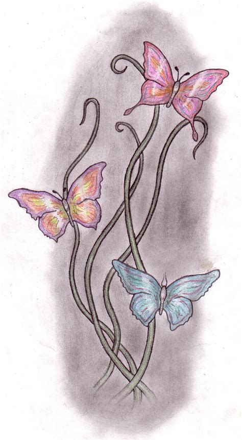 Butterflies And Vines By Tattoo Parlour On Deviantart