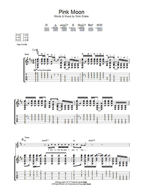 An intimate look inside his tortured and patient mind. Pink Moon by Nick Drake - Guitar Tab - Guitar Instructor