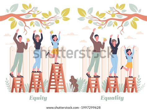 Equality Equity Abstract Concept Different People Stock Vector Royalty