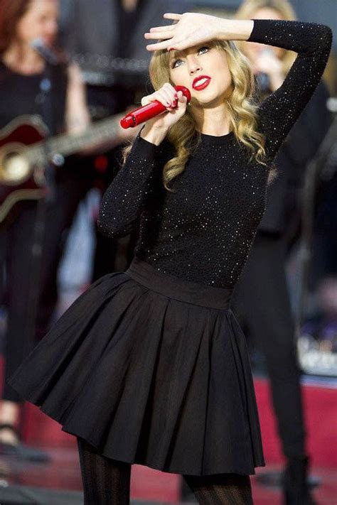 Taylor Swift Dress Red Era Black Tights With Skirt Outfit Grammy