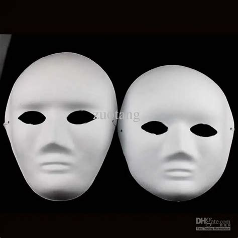 Unpainted Women And Men Blank White Masks Full Face Environmental Paper