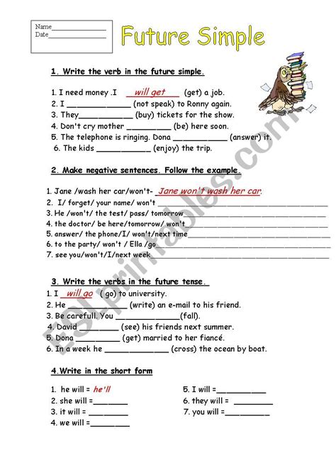 Future Simple Esl Worksheet By Schulzi