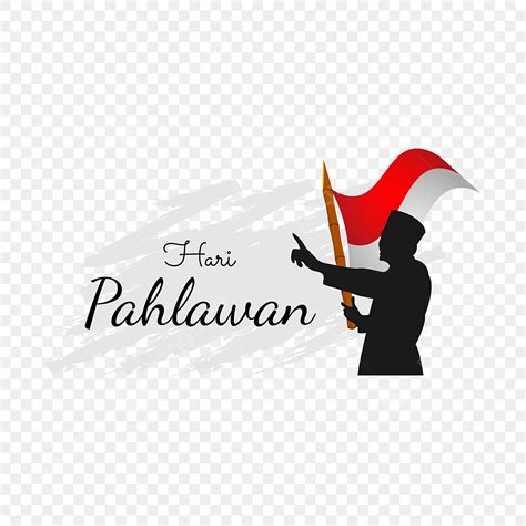Hari Pahlawan Nasional Indonesia Dengan Bambu Runcing Dan Bendera Merah