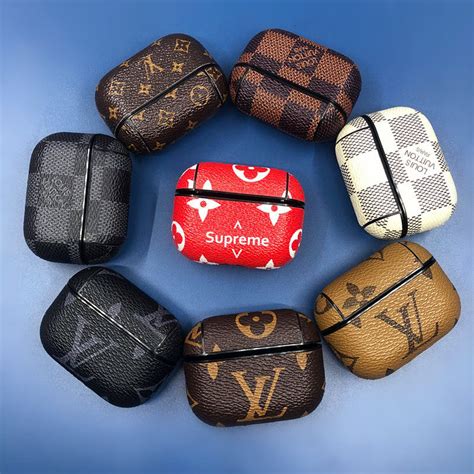 Louis vuitton style luxury leather hand strap shockproof. Louis Vuitton Leather Airpods PRO Case