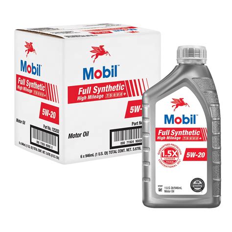 Mobil Full Synthetic High Mileage Motor Oil 5w 20 1 Qt Case6