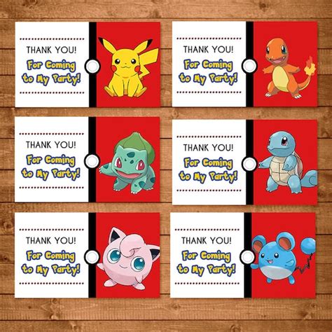 Pokemon Birthday Party Printable Tags And Labels Birthday Wikii