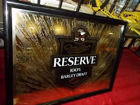 Miller Reserve Barley Draft Beer Bar Mirror Approx 23 X 17