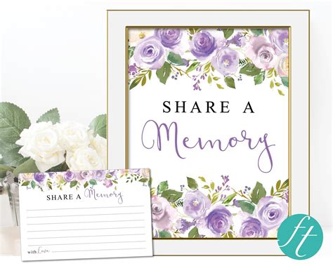 Lilac Bouquet Share A Memory Sign And Cards Funeral Templates