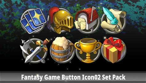 Fantasy Game Button Icon02 Set Pack Gamedev Market Button Game
