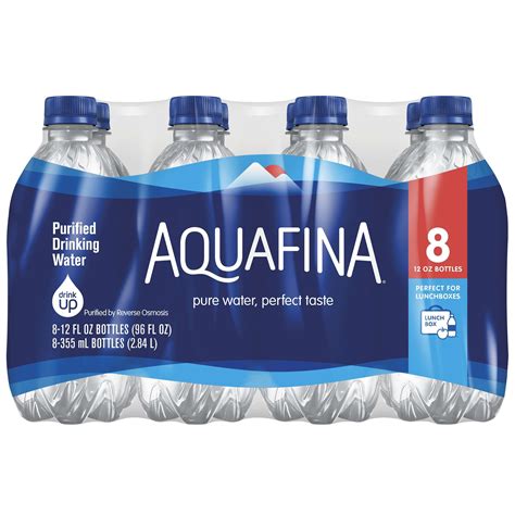 Aquafina Purified Water 12 Oz Bottled Water 8 Count
