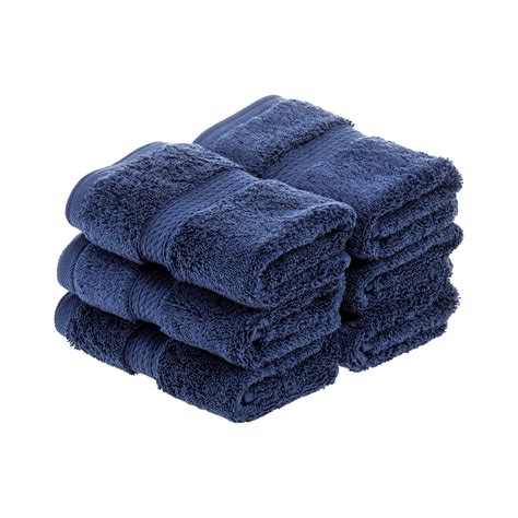 Impressions Hymnia Egyptian Cotton Face Towel Set Navy Blue Walmart