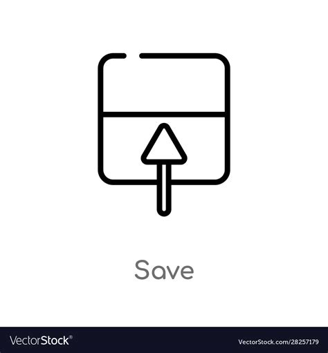 Outline Save Icon Isolated Black Simple Line Vector Image