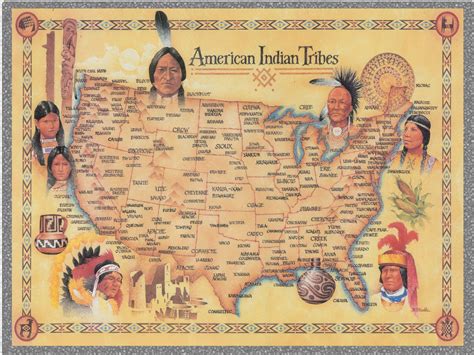 Native American Tribes Map Print Poster Etsy