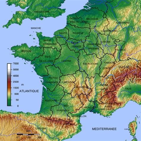 France Geographic Map Free Printable Maps