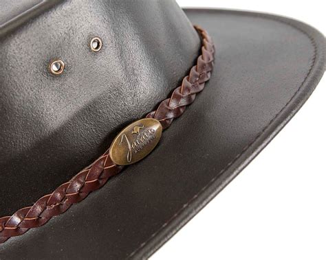 Brown Australian Waxed Leather Bush Outback Jacaru Hat Online In