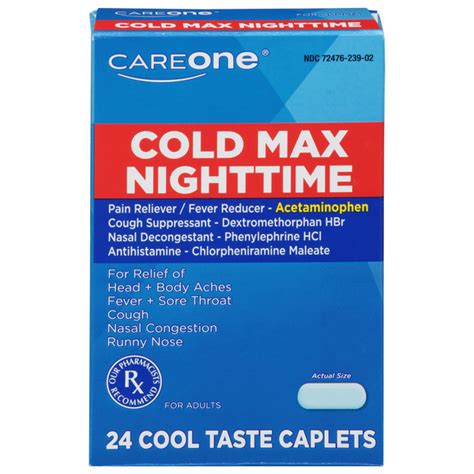 Save On Careone Cold Max Relief Nighttime Cool Taste Caplets Order