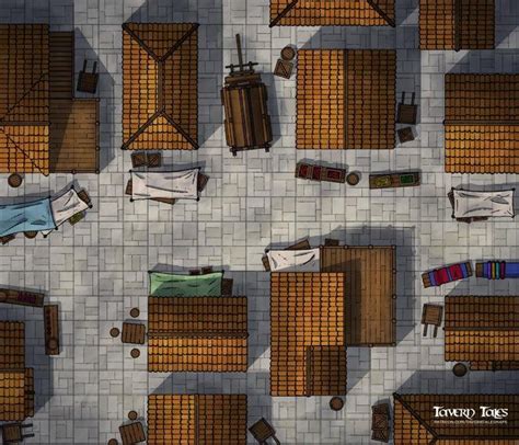 City Street Market 21x18 Battlemaps Dungeon Maps Fantasy Map