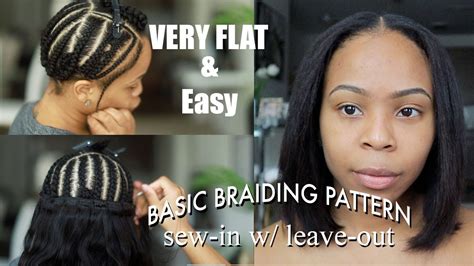 Natural Middle Part Traditional Sew In Very Minimum Leave Out Flat