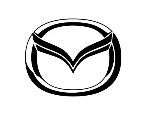 Mazda Logo Brand Car Symbol Black Design Japan Automobile Vector