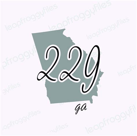 Georgia Area Code 229 Area Code 229 Svg Filesvg Png Eps Etsy