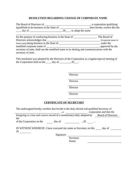 Corporate Name Change Form Fill Out And Sign Printable PDF Template