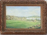 KNUT ERIKSSON. oil on Board, "Djulösjön vid Rosenholm", signed and ...