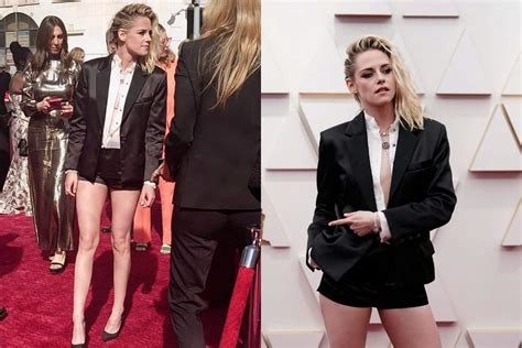 Oscars 2022 Red Carpet Kristen Stewart Ditches Gown For Shorts