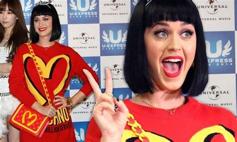 Newly Single Katy Perry Stands Out In Mcdonalds Inspired Outfit During Tokyo Press Conference