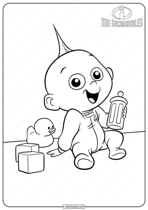 Disney The Incredibles Jack Jack Coloring Pages Clowncoloringpages