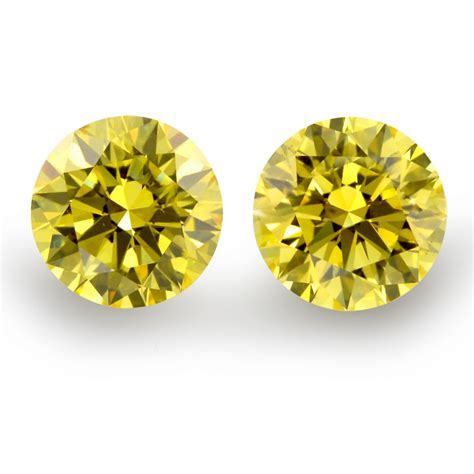 215 Carat Fancy Vivid Yellow Diamonds Round Shape Vs2 Clarity Gia