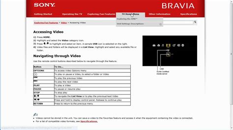 Sony Bravia Lcd Online Tv Manuals With Sony Reference Book Youtube