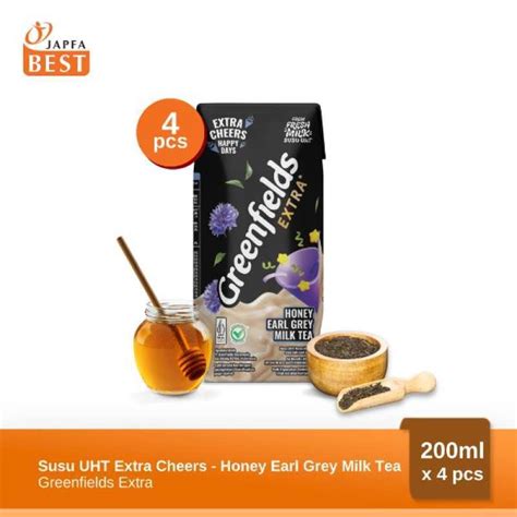 Promo Susu Greenfields Uht Extra Honey Earl Grey Milk Tea 200ml Isi