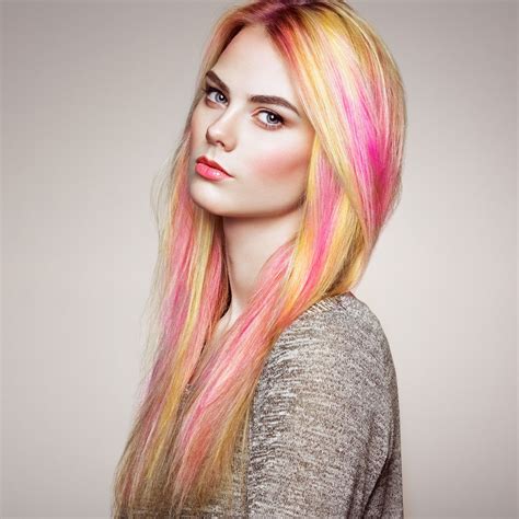 Beauty Fashion Model Girl With Colorful Dyed Hair Beauty Fashion Model Girl With Colorful Dyed