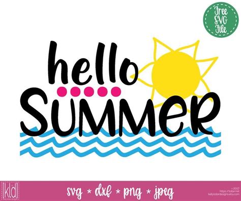 Hello Summer Svg File Free Personal Use Hello Summer Svg Hello