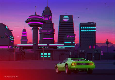 Synthwave Artwork By Denny Busyet On Behance