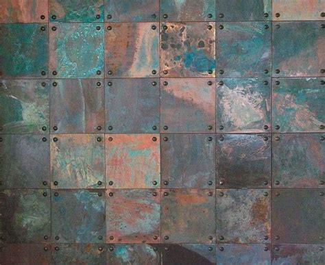 Patina Copper Tiles Metal Wall Panel Copper Backsplash Copper Tiles